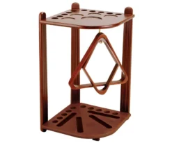 10 Cue Corner Floor Rack - Chocolate, Honey, Midnight Or Wine -Billiard Pro Shop fr10 chocolate 01 1
