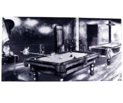 "Phantom Of The Game" Floating Wall Art (30" X 15.75") - Black And White -Billiard Pro Shop rtnpwbw 01