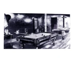 "Phantom Of The Game" Floating Wall Art (30" X 15.75") - Black And White -Billiard Pro Shop rtnpwbw cat