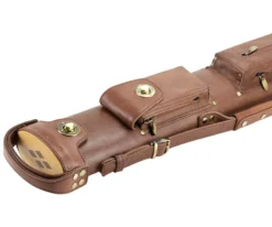 Tango Pampa Chestnut 2 Butt 4 Shaft Leather Cue Case -Billiard Pro Shop tapm24 chestnut 03